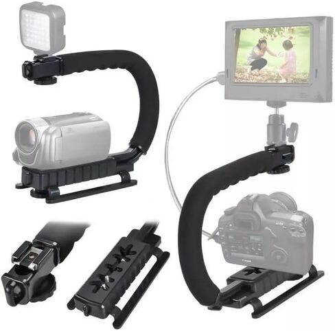 Ultra-Light U Shape Flash Bracket Compatible with Sony FDR-AX100 (Accommodates Microphones, Flashes, Lights) in Kuwait