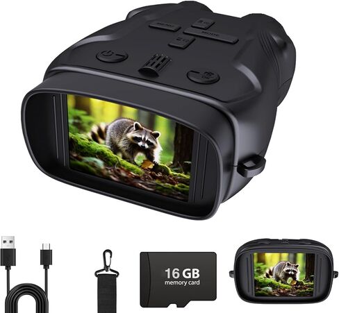 Night Vision Goggles for Kids with Memory Card, 5X Zoom Kids Night Vision Binoculars - 1080P HD Digital Camera, Great Birthday Gifts for 3-8 Year Olds.（Black） in Kuwait