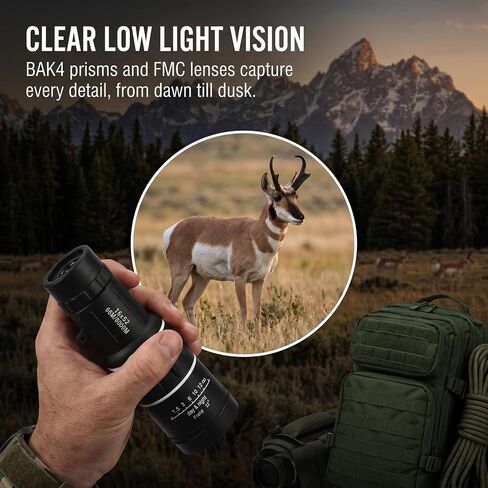 16x52 Monocular Telescope for All Ages – High Powered Compact | Waterproof BAK4 prism, for bird watching, hiking, hunting & wildlife, great gift for men dad husband, outdoor essential in Kuwait
