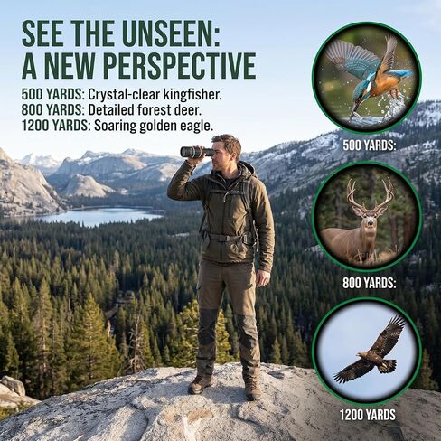 16x52 Monocular Telescope for All Ages – High Powered Compact | Waterproof BAK4 prism, for bird watching, hiking, hunting & wildlife, great gift for men dad husband, outdoor essential in Kuwait