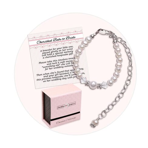 Cherished Moments Babe to Bride Keepsake Bracelet in 925 Sterling Silver and Cultured Pearls for Baby Girl in Kuwait