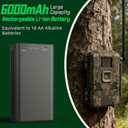 2 Pack Replacement Battery Pack for Stealth Cam Fusion/Deceptor/Connect Max & Flashback Hunting Cellular Trail Camera, 6000mAh Rechargeable Lithium Battery Cartridge Features Type-C Fast Charging in Saudi Arabia