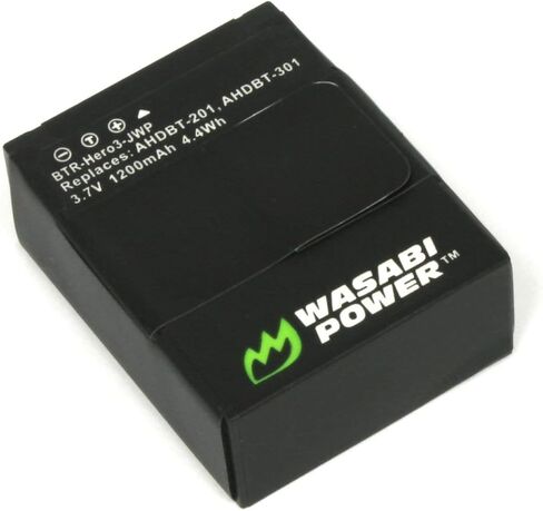 Wasabi Power Battery for GoPro HD HERO3, HERO3+ and GoPro AHDBT-201, AHDBT-301, AHDBT-302 (1200mAh) in Kuwait