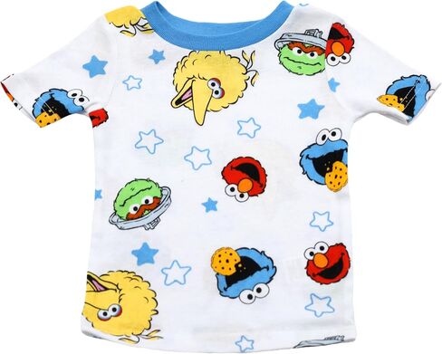 Sesame Street Boys Pajamas, 4 Piece Cotton Elmo Pjs for Boys, Big Bird, Oscar the Grouch, Cookie Monster Pajamas for Toddlers in Kuwait