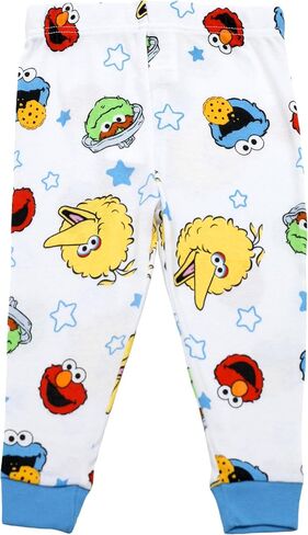 Sesame Street Boys Pajamas, 4 Piece Cotton Elmo Pjs for Boys, Big Bird, Oscar the Grouch, Cookie Monster Pajamas for Toddlers in Kuwait