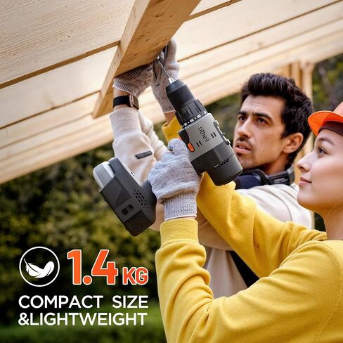 Litheli 20V Cordless Drill Driver Set, Electric Power Drill with 2 Variable Speed Settings, 1/2 Inch Keyless Chuck, 21+1 Clutch Settings with Maximum Torque of 443 In-lbs in Kuwait