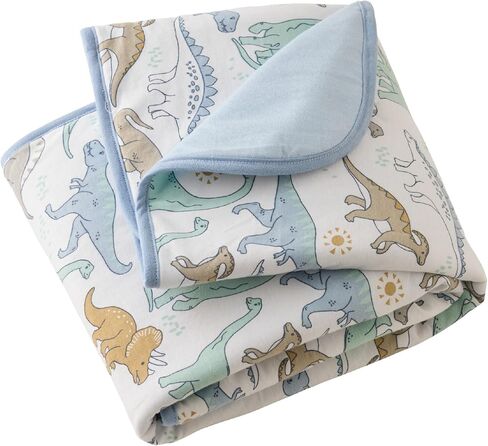 Quinn Reversible Light Weight Quilted Blanket 30" X 40" for Newborn Girls, Boys, Unisex​, Rawr-Some, One Size in Kuwait
