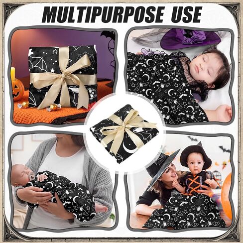 Gilprop Halloween Gothic Baby Blanket Soft Bat Moon Flannel Newborn Gothic Throw Blanket Goth Stuff for Newborn Girls Boys Nursery Halloween Bedroom Sofa Crib Decor 40 x 30 Inch in Kuwait