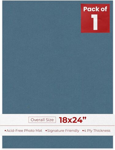 Brittany Blue 18x24 Uncut Mat Board - Blank Sheet, No Opening - 1 Mat in Kuwait