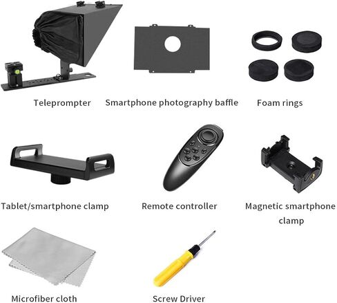 FEELWORLD TP13A Wide Angle Teleprompter Supports up to 11" Smartphone/Tablet Prompting Smartphone DSLR Recording Flexible Telescopic Design Simplified Collocation APP Remote Control in Kuwait
