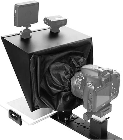 FEELWORLD TP13A Wide Angle Teleprompter Supports up to 11" Smartphone/Tablet Prompting Smartphone DSLR Recording Flexible Telescopic Design Simplified Collocation APP Remote Control in Kuwait