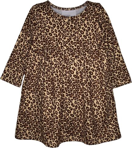Flap Happy Baby Toddler Girls' Lumi Dress | Children's Long Sleeve Dress | UPF 50+ Highest Certified UV Sun Protection, Luxxe Leopard, 12m in Kuwait