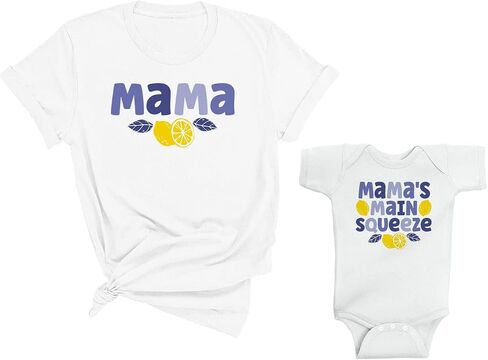 TeesAndTankYou Mama and Mama's Main Squeeze Mommy and Me Matching Shirt with Baby in Kuwait