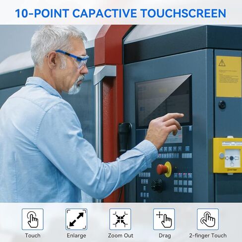 Eyoyo 10.1" Small Touchscreen Monitor, Metal IPS Display, 1280×800 HD | 10-Point Touch, HDMI/VGA/AV Inputs, Built-in Speakers, VESA 75×75, Image Flip, Ideal for PC, Security, POS & Industrial in Kuwait