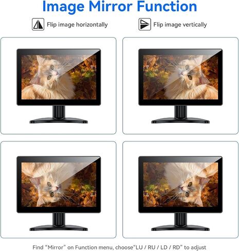 Eyoyo 10.1" Small Touchscreen Monitor, Metal IPS Display, 1280×800 HD | 10-Point Touch, HDMI/VGA/AV Inputs, Built-in Speakers, VESA 75×75, Image Flip, Ideal for PC, Security, POS & Industrial in Kuwait
