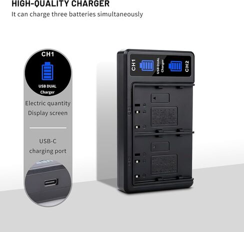 2-Pack EN-EL3e Battery with Dual Charger for Nikon D50 D70 D70s D80 D90 | D100 D200 D300 D300S D700 Digital SLR Cameras 2200mAh in Kuwait