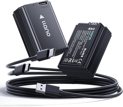 llano 1080mAh NP-FW50 Battery with USB-C Fast Charging for Sony A6000 A6400 zv-e10 A7ii A6100 A6500 A6300 A7 A7II A7R A7RII A7S A5000 A5100 - Fully decoded,Real Capacity,Replacement Batteries (2 Pack) in Saudi Arabia