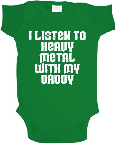 I Listen to Heavy Metal with My Daddy Baby One Piece or Toddler T-Shirt in Kuwait
