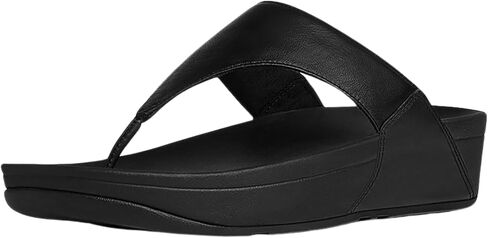 FitFlop Womens Lulu Leather Toe Post Sandals, Black, 11 in Kuwait