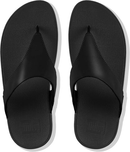 FitFlop Womens Lulu Leather Toe Post Sandals, Black, 11 in Kuwait