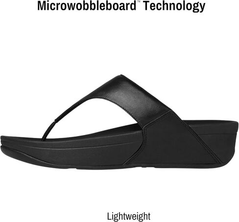 FitFlop Womens Lulu Leather Toe Post Sandals, Black, 11 in Kuwait