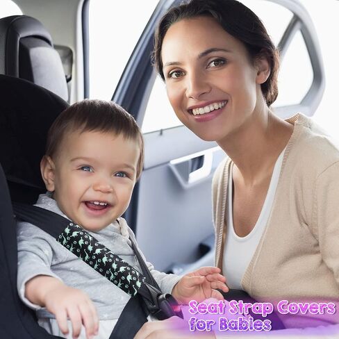 Tuanse 4 Pack Car Seat Belt Covers for Kids Seatbelt Pillow Unicorn Dinosaur Baby Car Seat Strap Covers Head Rest Support Shoulder Pads for Baby Girls Boys Travel in Kuwait