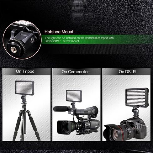 LED Video Light On-Camera Bi-Color 3200-5600K Pocket-Sized Photography Lighting with Built in Battery for DSLR Camera in Kuwait