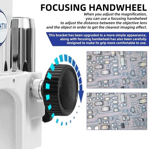 HengTianMei TX-350E Trinocular Stereo Zoom Microscope Equipped with a 4K Camera, WF10x Eyepieces, 7X-50X Magnification, Professional Soldering Microscope, for Repair and Watch Objects in Kuwait