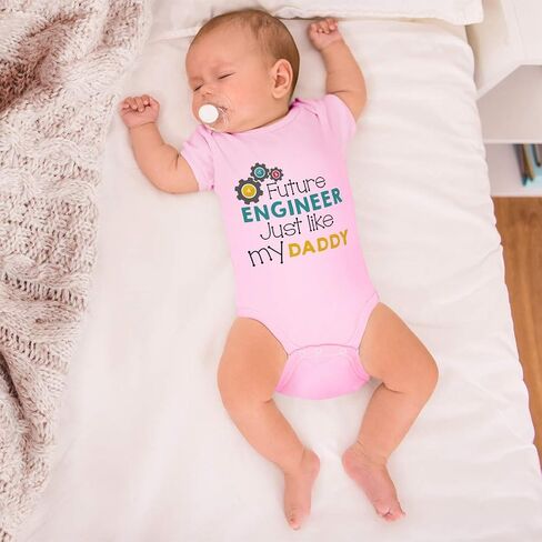 Cute Rascals Baby Bodysuit Future Engineer like My Daddy Dad Father's Day Boy & Girl Baby Clothes Funny Cotton A White Design Only 6 Months in Kuwait