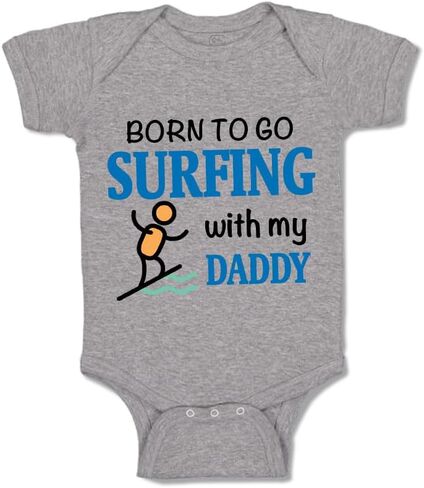 Cute Rascals Custom Baby Bodysuit Born to Go Surfing with My Daddy Surfer Dad Father's Day Cotton in Saudi Arabia