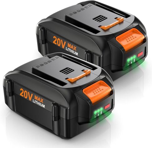 2 Pack 6.0Ah Replacement Battery for Worx 20V Lithium Cordless Power Tools | Compatible with Worx 20 Volt Lithium WA3520 WA3525 WG151s WG155s WG251s in Kuwait