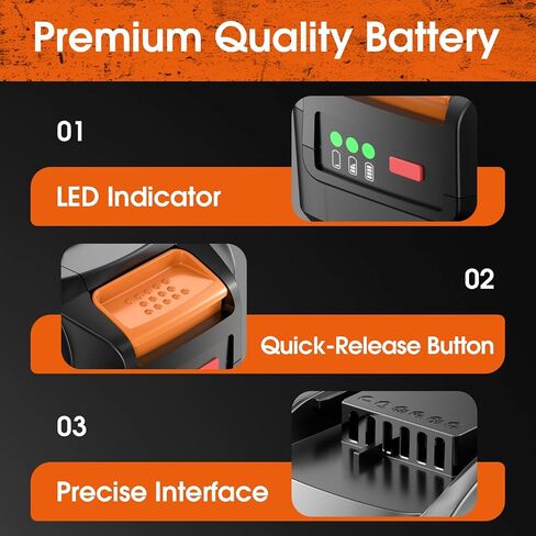2 Pack 6.0Ah Replacement Battery for Worx 20V Lithium Cordless Power Tools | Compatible with Worx 20 Volt Lithium WA3520 WA3525 WG151s WG155s WG251s in Kuwait