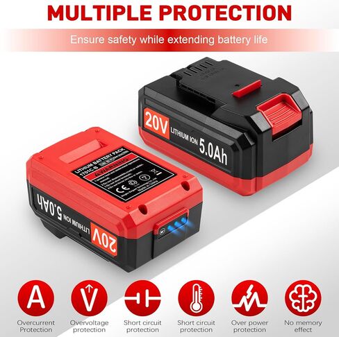 DONGPUCUN 20V 5.0Ah Lithium Battery and Charger Kit for Bauer 20V Battery with Compact Portable Charger for Bauer 20V Lithium Batteries in Kuwait