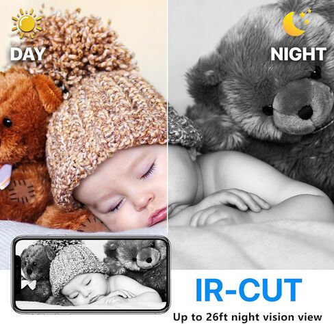 Smallest Wireless WiFi Battery Camera,HD1080P Security Camera,Portable Baby Monitor Nanny Cam with Video Recording Live Feed Night Vision,Motion Detection,Cloud Storage for Security with iOS Android in Kuwait