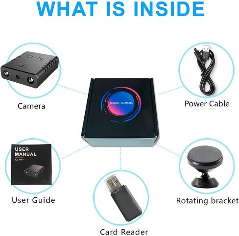 Smallest Wireless WiFi Battery Camera,HD1080P Security Camera,Portable Baby Monitor Nanny Cam with Video Recording Live Feed Night Vision,Motion Detection,Cloud Storage for Security with iOS Android in Kuwait