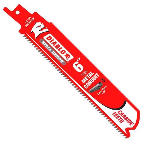 Diablo Demo Demon Reciprocating Saw Blade with Carbide Teeth - 3-Pack | 6" Length, 3 TPI, Fast Pruning and Clean Wood Cuts - DS0603CP3 in Kuwait