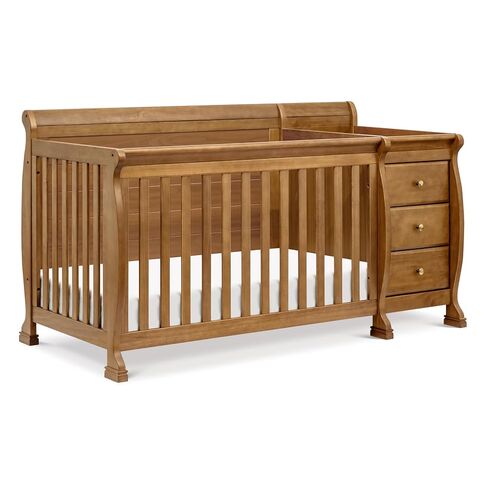 DaVinci Kalani 4-in-1 Convertible Crib & Changer Combo, Espresso | GREENGUARD Gold Certified, Converts to Toddler Bed, Daybed & Full-Size Bed, 4 Adjustable Mattress Heights, Easy to Assemble in Saudi Arabia