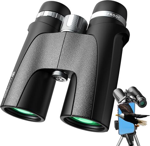 Jingjian 10x42 Binoculars, FMC Fully Multi-Coated IPX7 Nitrogen Purged 18mm Long Eye Relief for Bird Watching Hunting Stargazing in Kuwait