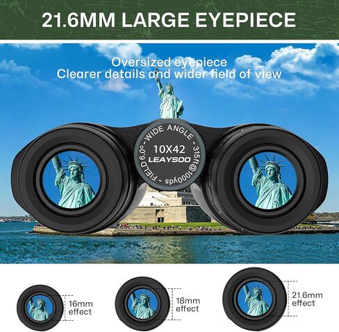 Jingjian 10x42 Binoculars, FMC Fully Multi-Coated IPX7 Nitrogen Purged 18mm Long Eye Relief for Bird Watching Hunting Stargazing in Kuwait