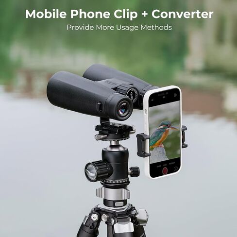 K&F Concept® 12X50 Binoculars Telescope with Smartphone Adapter, Tripod Adapter, Cleaning Cloth, FMC Lens BAK4 Prism for Adults, HD Binoculars for Bird Watching Hunting Hiking Camping Travelling in Kuwait