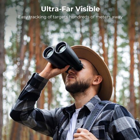 K&F Concept® 12X50 Binoculars Telescope with Smartphone Adapter, Tripod Adapter, Cleaning Cloth, FMC Lens BAK4 Prism for Adults, HD Binoculars for Bird Watching Hunting Hiking Camping Travelling in Kuwait