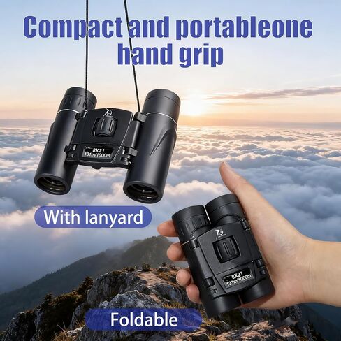 8x21 Small Compact Binoculars for Adults Kids,Mini Pocket Folding Binocular | Lightweight Travel Binoculars for Cruise Ship, Bird Watching, Sightseeing, Hiking, Concert, Theater, Opera and Sports in Kuwait