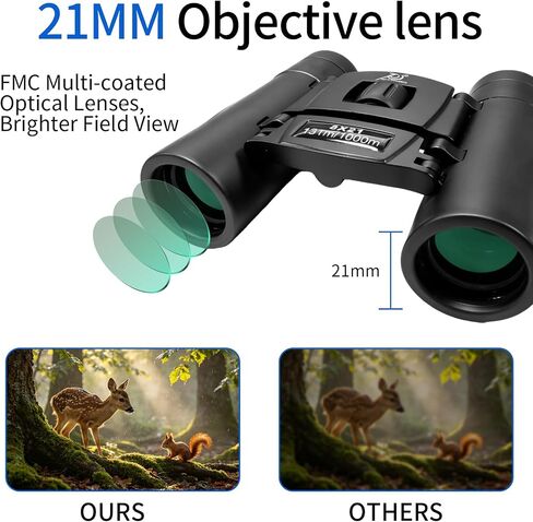 8x21 Small Compact Binoculars for Adults Kids,Mini Pocket Folding Binocular | Lightweight Travel Binoculars for Cruise Ship, Bird Watching, Sightseeing, Hiking, Concert, Theater, Opera and Sports in Kuwait