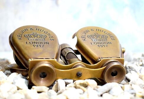 Handmade Vintage Kelvin & Hughes London 1917 Brass Folding Binoculars Antique Maritime Engraved Nautical Binocular Any Occasion in Saudi Arabia