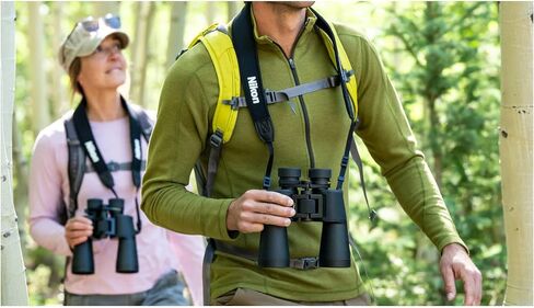 Nikon 7x50 Action Binoculars Bundle | Strap, wide Field of View, long eye relief for comfortable viewing with, 50mm lenses gathers maximum light, (2 items) in Kuwait