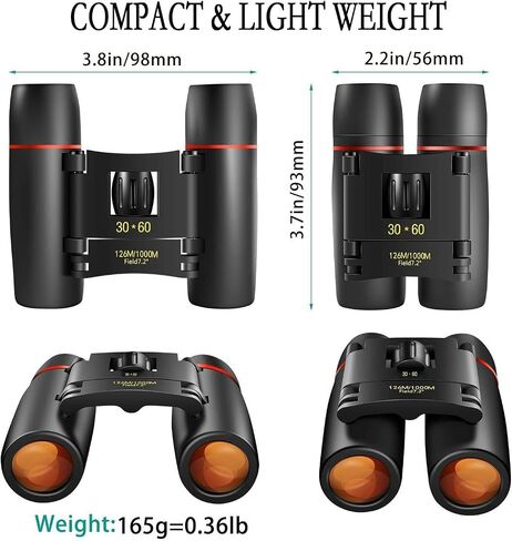 30x60 Binoculars for Adults and Kids,Folding Binoculars Telescope for Bird Watching Travel Sightseeing Hunting Concert Theater Opera in Kuwait