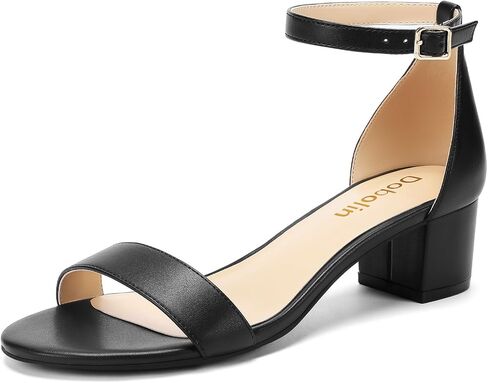 1.8 Inch Women's Heeled Sandals Low Block Womens Dress Shoes | Comfortable Short Chunky Heels Open Toe Ankle Strap Casual Pumps Shoes Wedding Bridesmaid Prom Party Office Daily in Kuwait