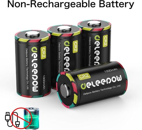 CR2 3V Lithium Battery 1000mAh,12 Pack,Long Lasting Power | High Capacity,Non-rechargeable, for Laser Rangefinders, Film Cameras, Instant Cameras, Door Sensors, Alarm Sensors in Kuwait