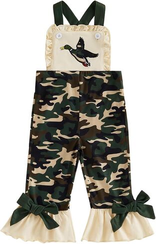 Toddler Baby Girl Camo Overalls Kid Camouflage Jumpsuit Flared Bell Bottoms | Camouflage Jumpsuit,Western Overalls,Country Outfits in Kuwait