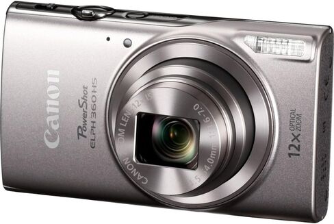 Canon PowerShot ELPH 360 Digital Camera w/ 12x Optical Zoom and Image Stabilization - Wi-Fi & NFC Enabled (Silver) (Renewed) in Kuwait